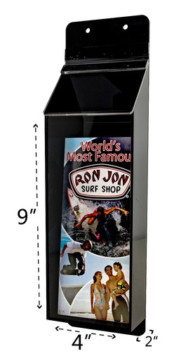 Outdoor Brochure Holder Wall Mount Fits up to 4"w x 9"h Literature Qty 12 - Picture 3 of 8