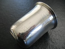 Becher Silber 13 Lot Biedermeier Silberbecher mit freiem Monogrammfeld 1840