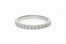 Diamond Half-Eternity Ring 18ct White Gold - Size L, UK Made
