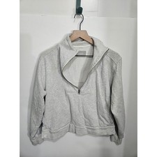 Everlane Organic Cotton Quarter Zip Pullover Heather Grey Sweatshirt Small