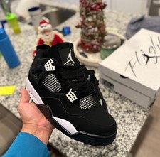 Air Jordan 4 Retro 'White Thunder' Black/White-Black Men's Size 10.5