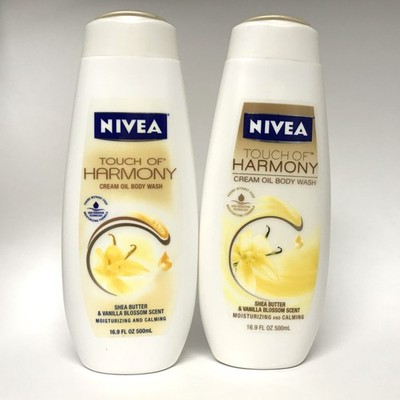 2X Nivea Touch of Harmony SHEA BUTTER & VANILLA BLOSSOM Body Wash, 16.9oz | RARE