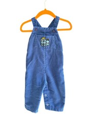 Vintage Blue Corduroy Healthtex Train Baby Overalls 3-6 months