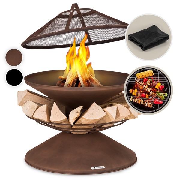 blumfeldt Feuerschale Grill Ø 65 Cm Feuerstelle Terrasse Korb Stahl Funkenschutz-image
