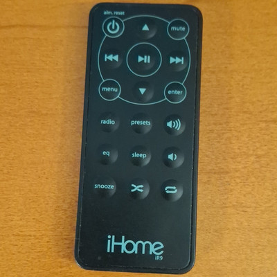 iHome iR9 Remote Control Black for iHome iR9 Wireless 10m+ Range 2011 Untested