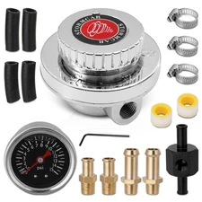 Universal Adjustable 1-5 PSI Carb Fuel Pressure Regulator Kit w/ Gauge & Adapter
