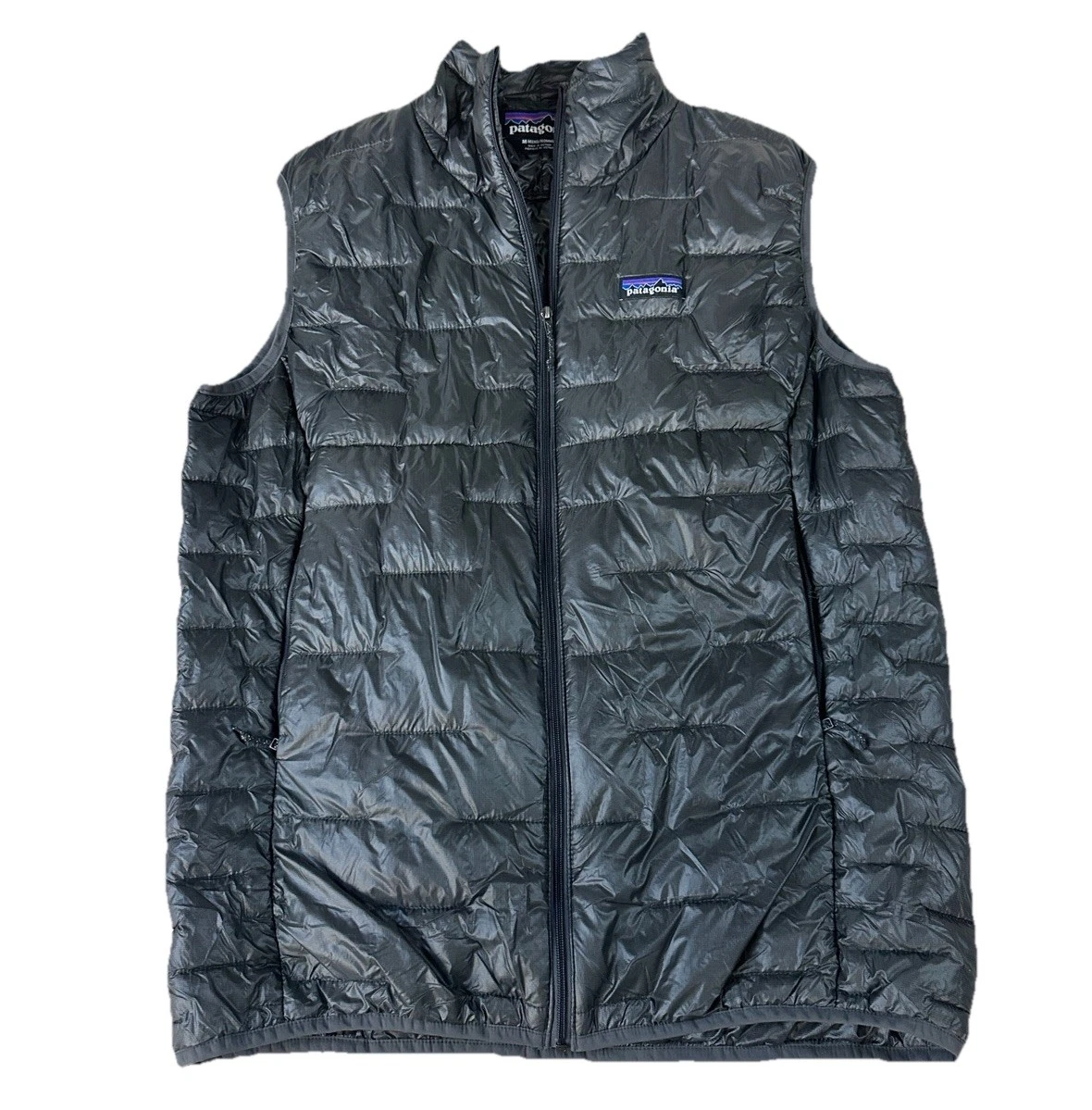 Patagonia Nano Puffer Vest Jacket Medium Black Quilted Outdoors Mens