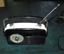 ByronStatics Black AM FM Radio - Small Portable Radios Retro w Power Supply Cord