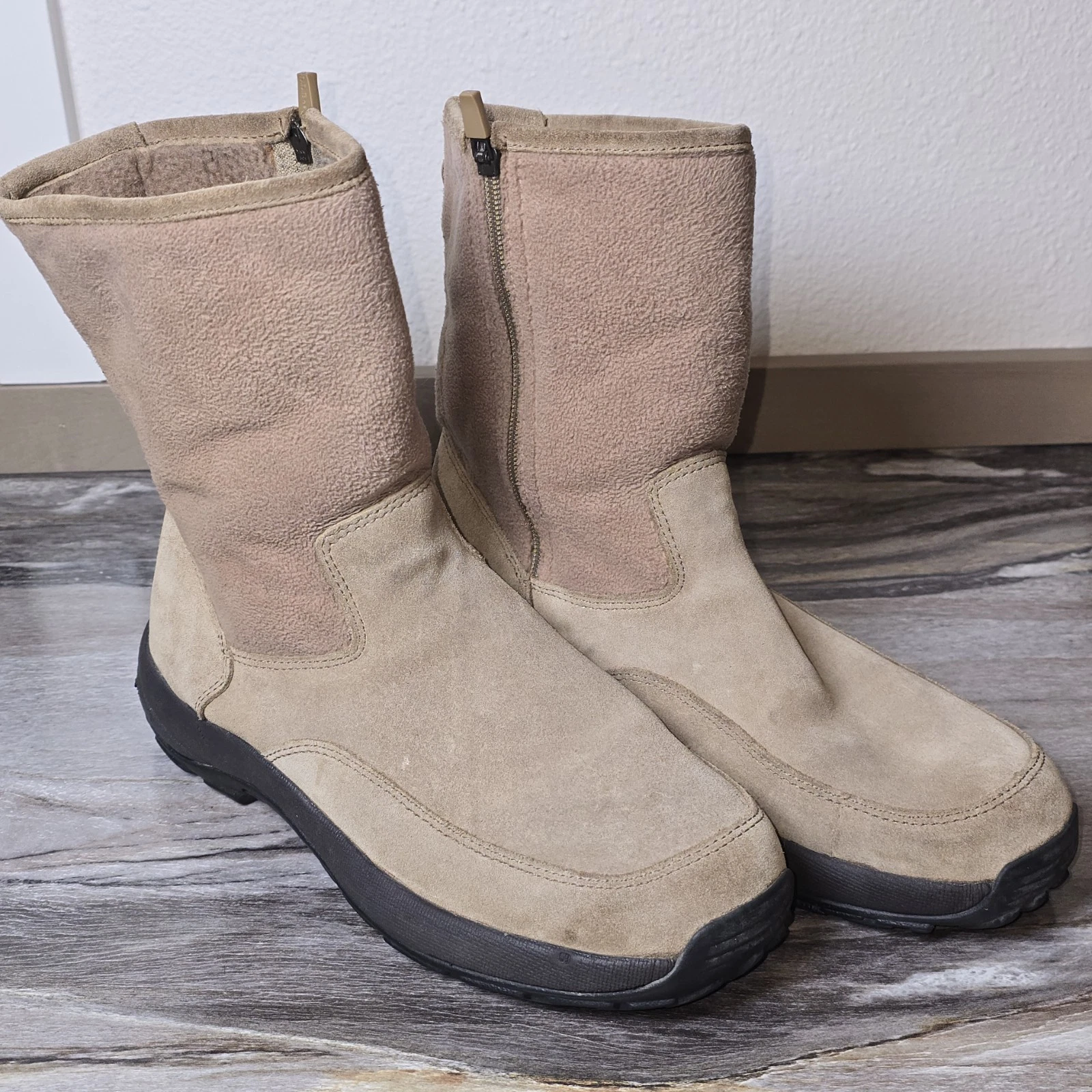 L.L.Bean Men’s Suede Insulated Winter Boots Size 11 Medium Side Zip Brown