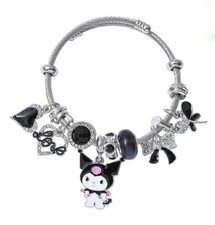 2,17" Qqueen Kuromi Charm Bracelet - Family Cartoon Charm Bracelet - Ages 3