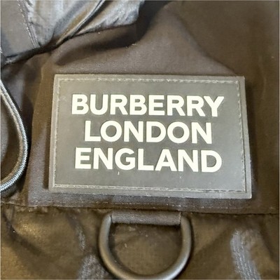 Burberry London England Black Hooded Puffer Jacket Size S