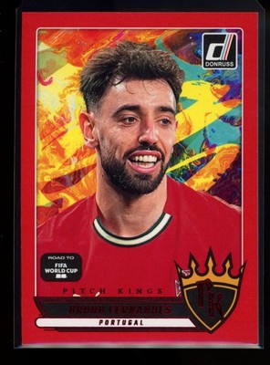 2025-26 Donruss Road to FIFA World Cup #2 Bruno Fernandes Pitch Kings Red