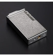 Vintage Butane Gas Lighter – Silver Refillable Metal Torch with Engraved Design
