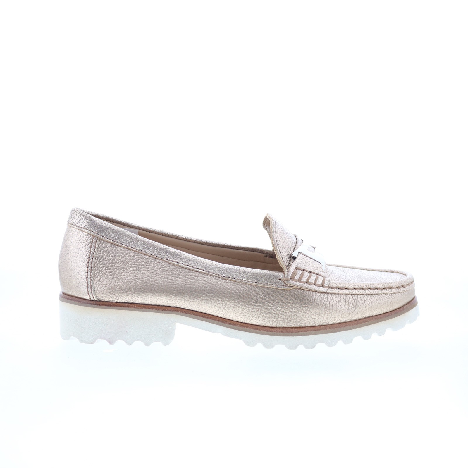 Hush Puppies Estrela H509342 Womens Gold Leather Loafer Flats Shoes 6 4090₽