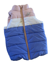 Puma Toddler Puffer Vest Xxs 3T 4T Pastel Pink/wht/Purple Color Block Zip Front