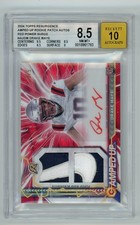2024 Topps Resurgence Drake Maye Amped Up Red RPA RC Patch Auto /5 BGS 8.5/10