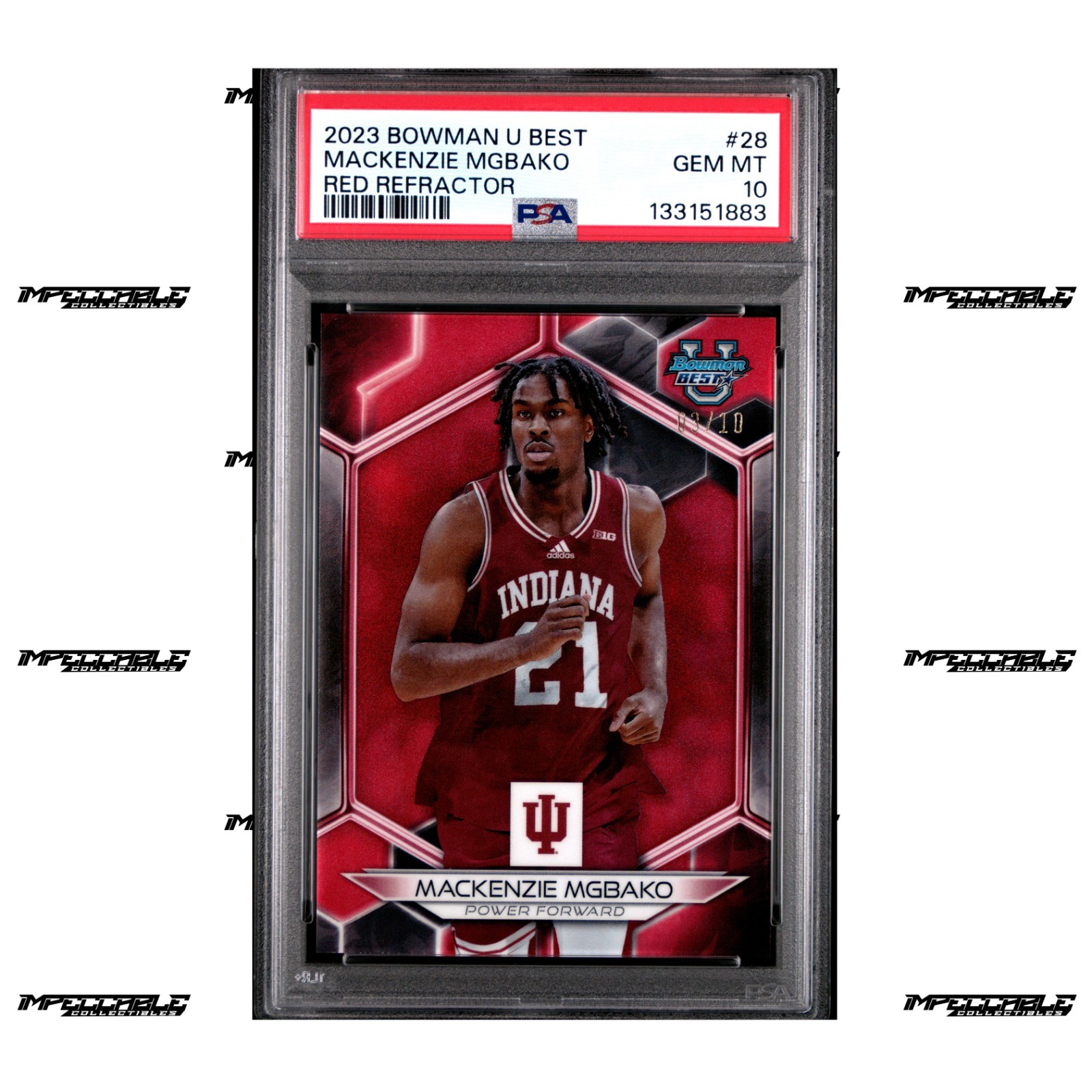 2023-24 Bowman U Best - Red #28 Mackenzie Mgbako Rookie 3/10 PSA 10