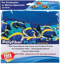Penn-Plax Cascade Poly Fiber Aquarium Filter Pad 10x18" Cut-to-Fit