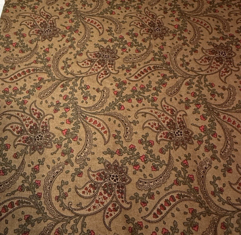 BTY GINGHAM ROSE Fabric Moda 3 Sisters Brown Paisley Floral Red OOP - Image 2 of 2