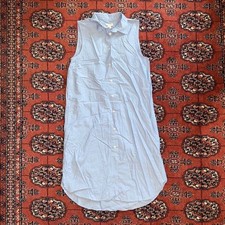 J.Crew Sleeveless Shirt Dress Womens XXS Blue Good Cotton Button Front