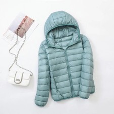 Womens Warm Quilted Puffer Coat Hooded Ultralight Padded Down Jacket Outwear Top