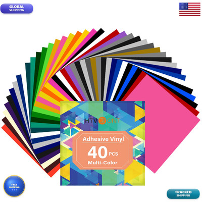 Htvront Permanent Adhesive Vinyl Sheets For Cutting Machine 40 Sheets 12 X 12