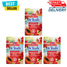 Pack of 4 Dr Teal's Hawaiian Bliss Epsom Salt Soak, Papaya Hibiscus, 3 lbs