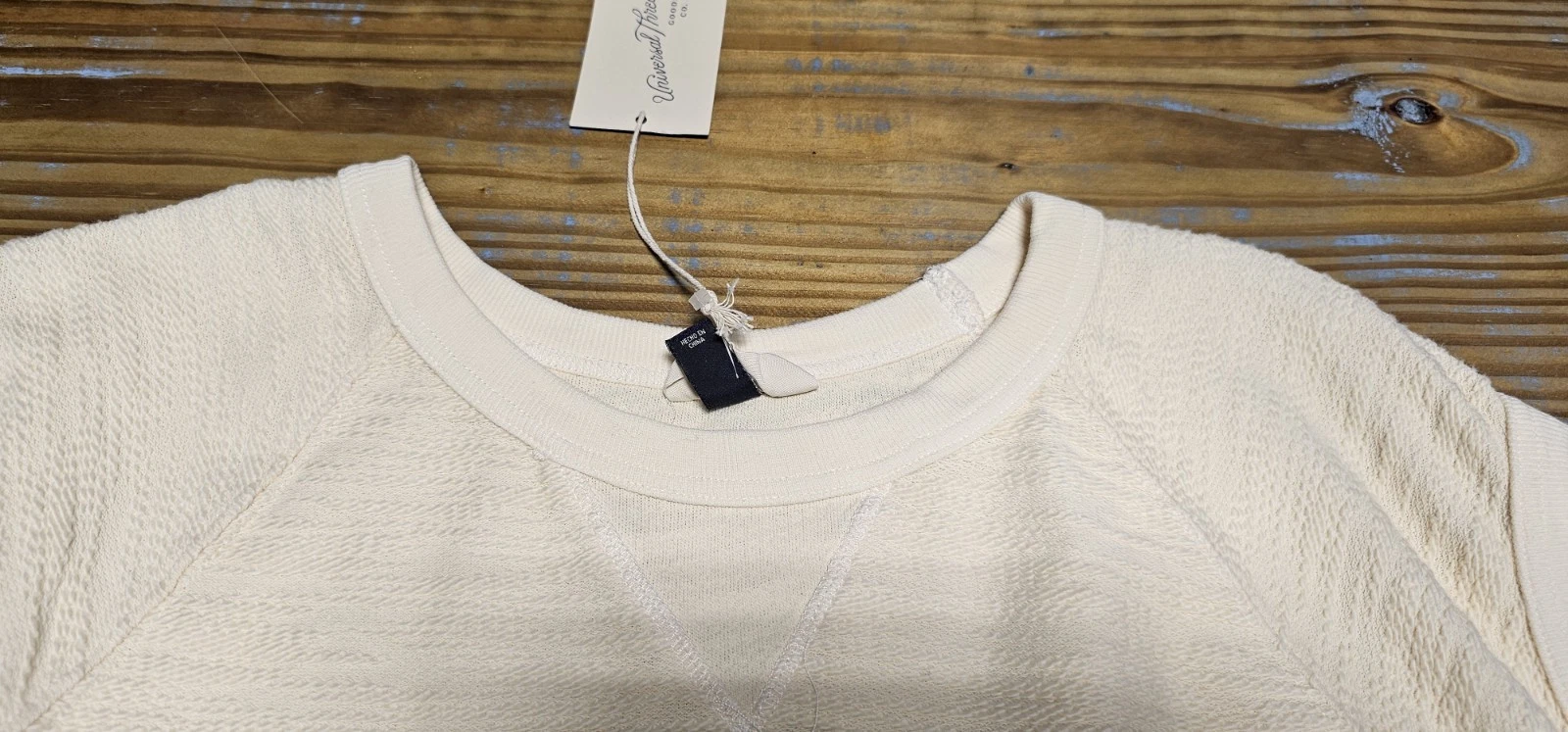 OFF WHITE Felpa universale filo senza maniche testurizzata top bianco sporco taglie forti large