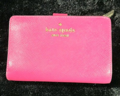 Kate Spade New York Staci Saffiano Leather Bifold Pink Ruby Wallet WLR00128 