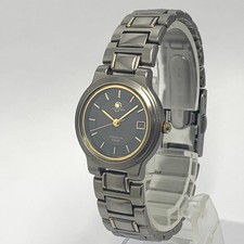 Citizen Attesa Titanium Ladies Quartz Watch Gray Gold Date Elegant Japan