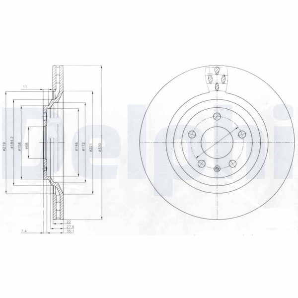2X Delphi Bremsscheibe BG4087 FüR A6 Audi 4F5 C6 4F2 4FH Allroad Avant TDI Tfsi-image
