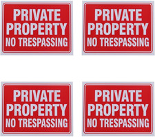 8 Private Property No Trespassing Sign 9 X 12 Inch
