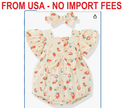 Vibebox Baby Girl Clothes Short Sleeve Bubble Romper Newborn Girls Spring Summer