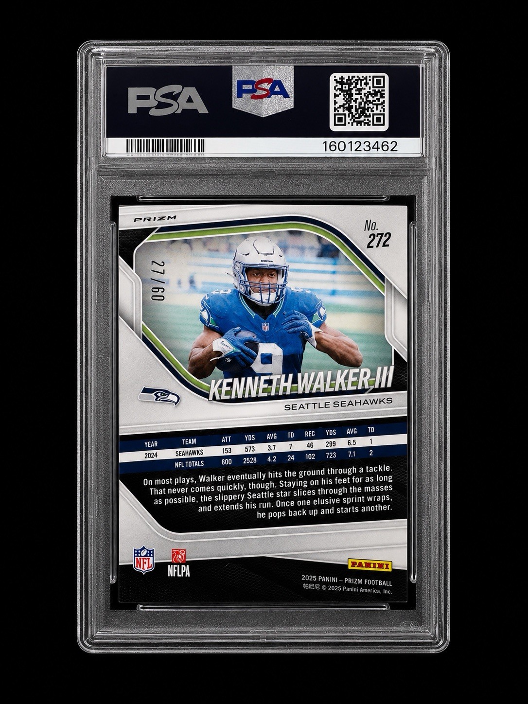 Panini 2025 Prizm Kenneth Walker III #272 Seahawks Super Bowl LX Prizm 27/60 view 2