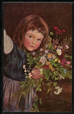 Künstler-AK Mizi Wunsch: Feldblumen 