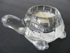 Candle Holder Clear Glass 1 3/4" tall x 3" width -Transparent-with Candle