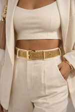 Vintage NAPIER Gold Tone Mesh Adjustable Statement Designer Chain Waist Belt
