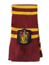 Harry Potter Wizarding World Gryffindor House Scarf Embroidered Crest Striped OS