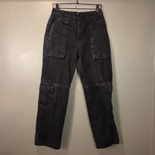 We The Free Women's Marx Slouchy Straight Leg Cargo Jeans, Size 27 Washed Black