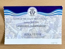 QUEEN OF THE SOUTH VS KILMARNOCK 2021 SCOTTISH CHAMPIONSHIP FOOTBALL TICKET STUB