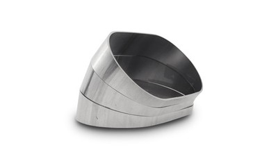 Vibrant Performance Vertical 304 SS Oval Pie Cuts 3.5in OD Tight 45 Degree Elbow