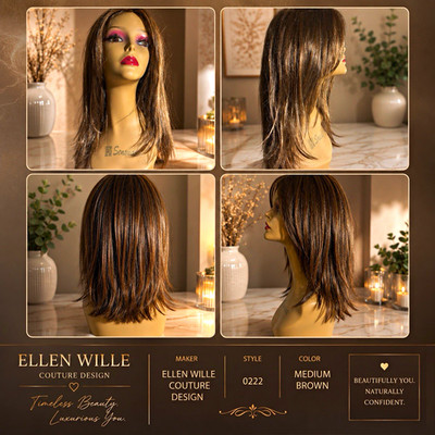 Ellen Wille Wig Medium Brown Straight Synthetic Classic Cap 0222