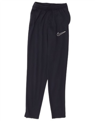 NIKE Mens Dri Fit Graphic Tracksuit Trousers Small  Navy Blue Polyester AO13
