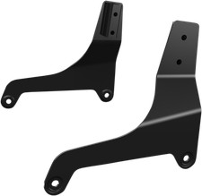 Drag Specialties Black Round Sissy Bar Side Plates - USA Made 1504-0069