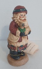 VTG Wood World Santa Scotland Tartan Kilt Goose Duck Figurine 7.5" Made In USA