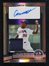 2023 USA Baseball Stars & Stripes Materials Hat 1/10 Cameron Johnson Auto 0j81