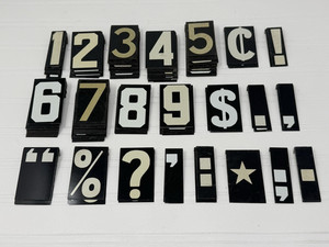 Vintage Lot of 170+ Unitype 2.5" Metal Numbers Symbols - Church Sign Board