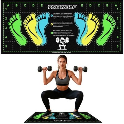 31.5'' X 13.8'' Non-Slip Squat Mat with Foot Position, Pro-Grade Exercise Mat...