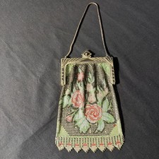 Whiting Davis Enameled Mesh Purse Evening Bag Flapper Girl 1920s Art Deco