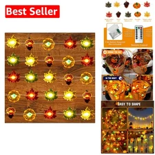 Festive 3D Autumn String Lights - 30 LEDs, Waterproof with Timed Remote Control